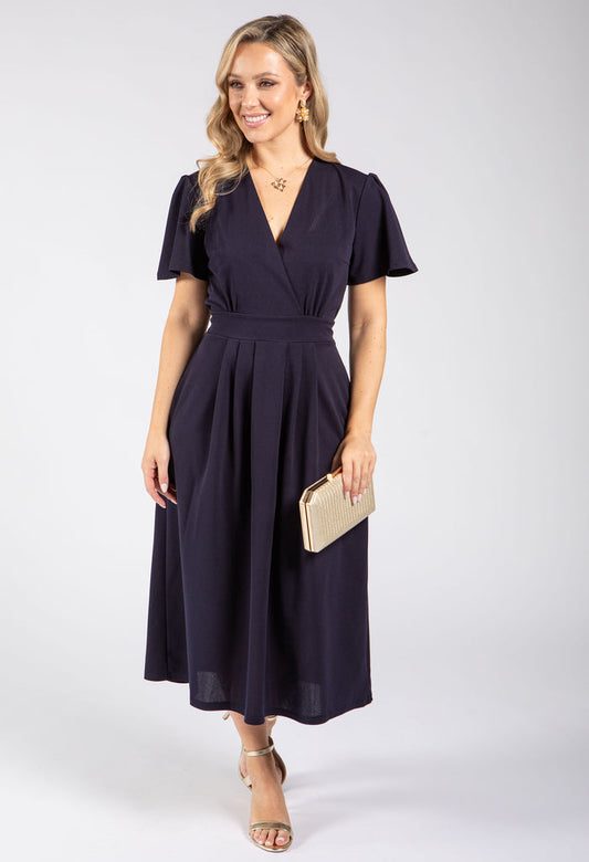 Wrap Style Midi Dress