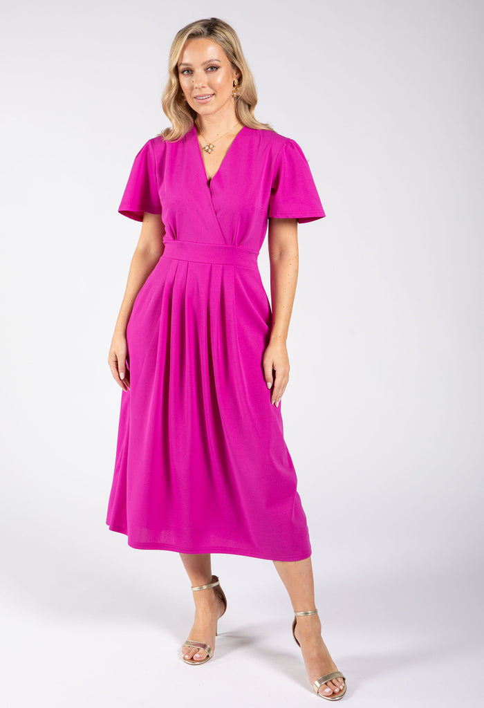 Wrap Style Midi Dress