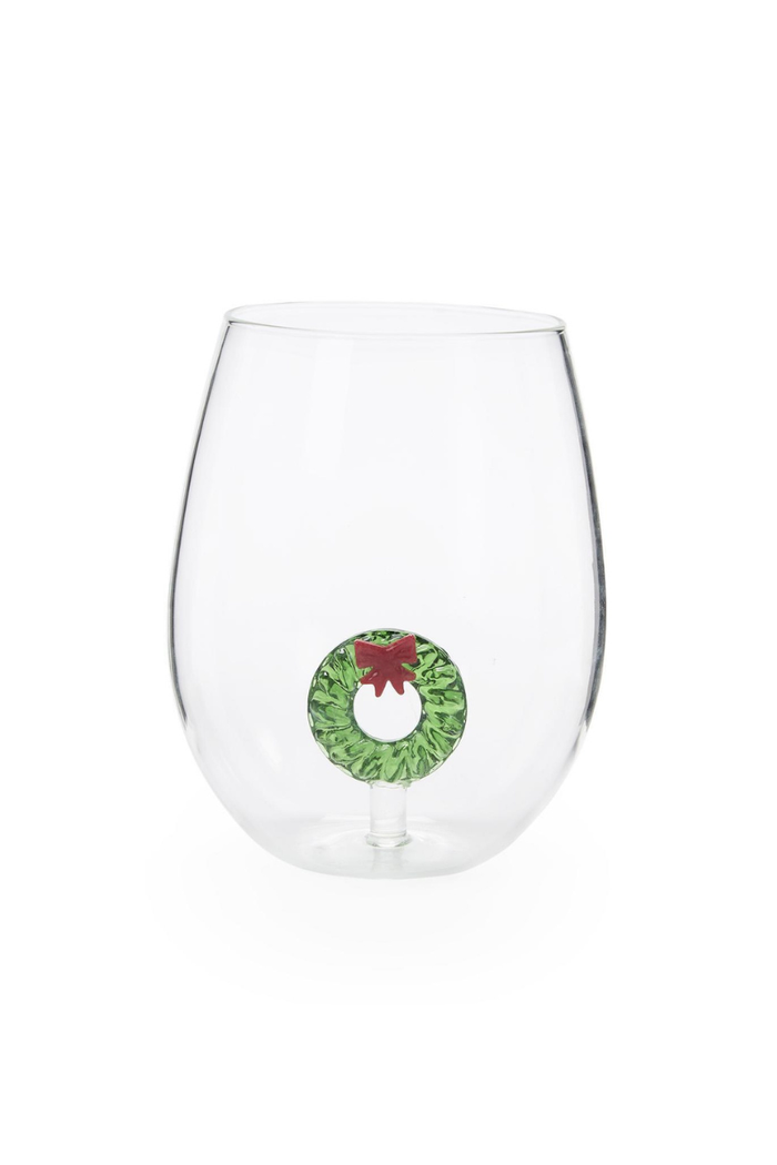 Wreath Icon Wine Glass