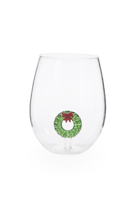 Wreath Icon Wine Glass