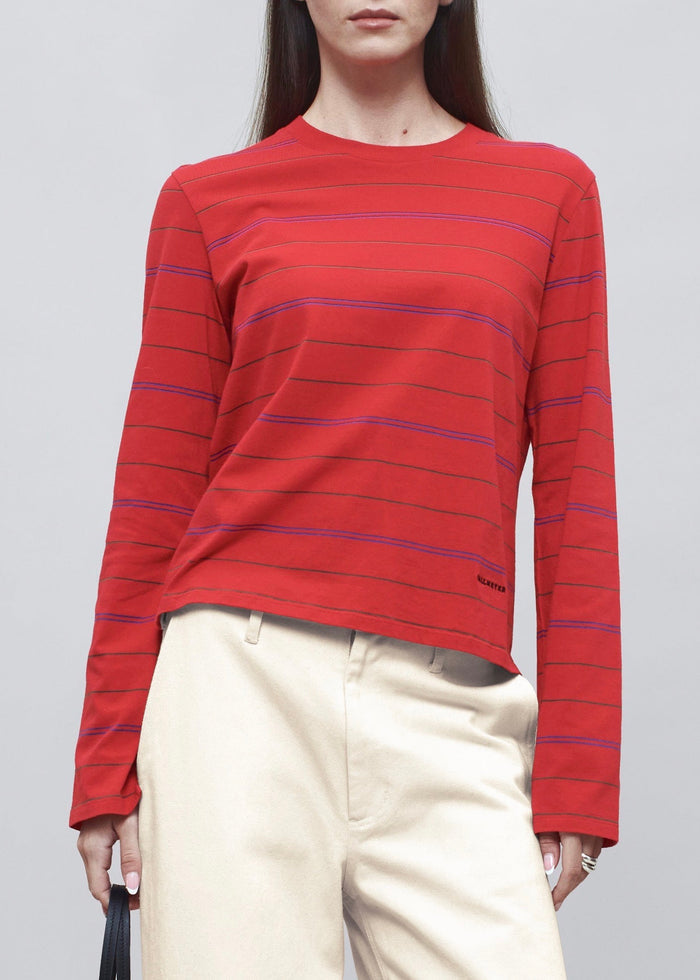 Wynn Long Sleeve Tshirt (Crimson Multi Stripe)