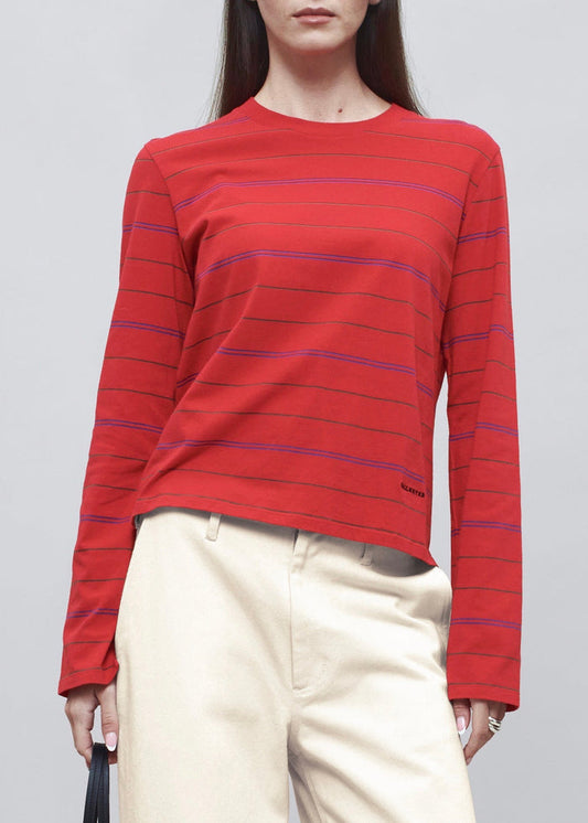 Wynn Long Sleeve Tshirt (Crimson Multi Stripe)