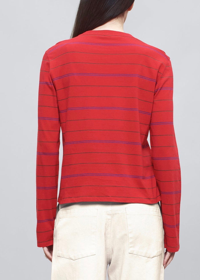 Wynn Long Sleeve Tshirt (Crimson Multi Stripe)