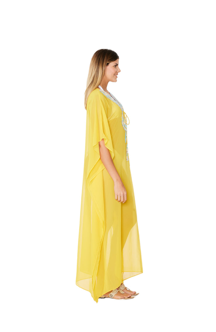 Yellow Embellished Kaftans